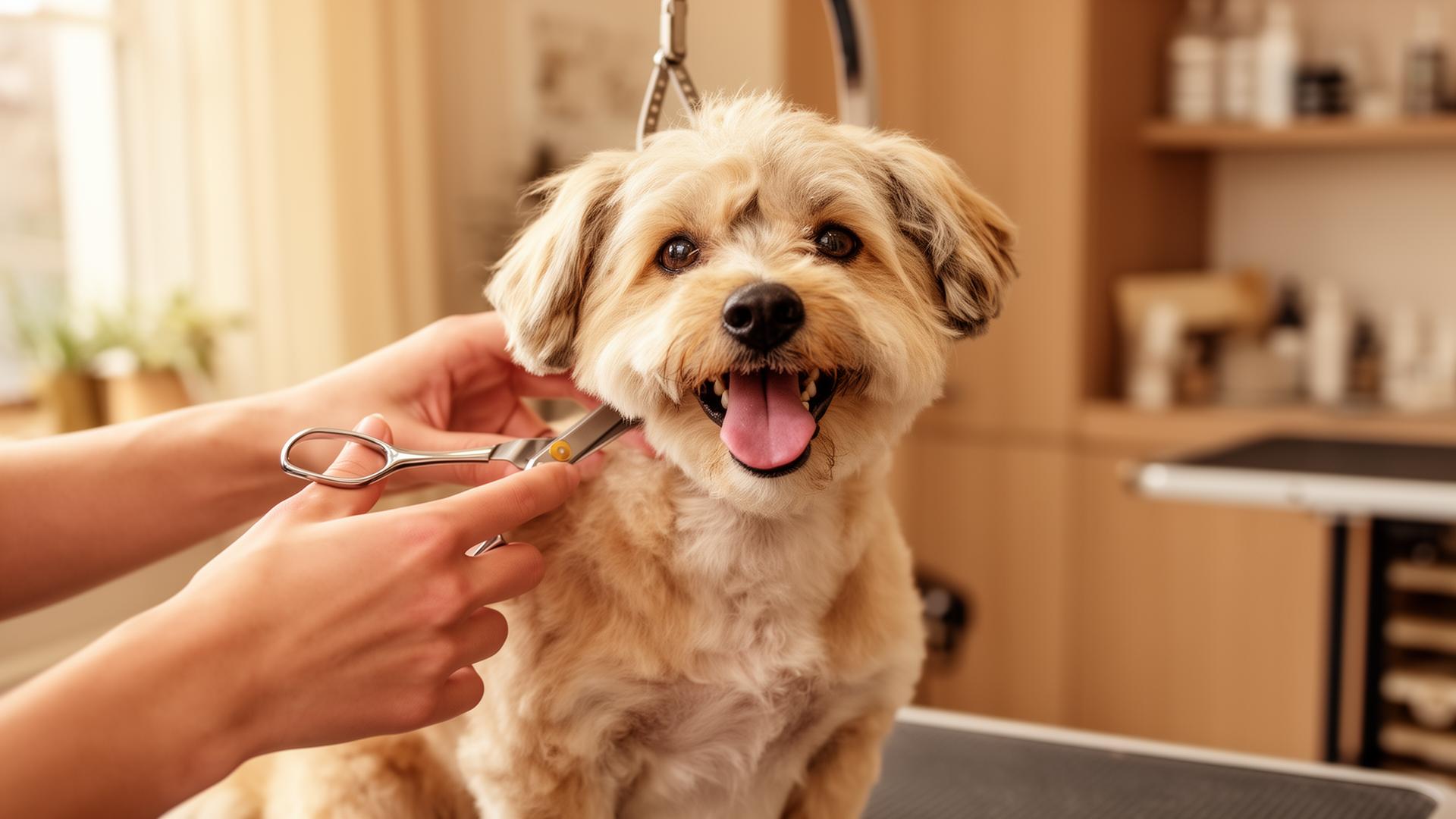 Hond wordt vakkundig getrimd in Cliff's Dogshop